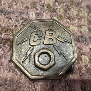 1970s, Vintage CB Nut Citizens Band Radio Belt Buckle, Octagon Shape